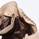 Salvatore Ferragamo Gancini Tote Bag Leather Beige Gold Auth BA7677-19