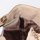 Salvatore Ferragamo Gancini Tote Bag Leather Beige Gold Auth BA7677-22