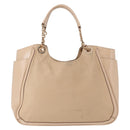Salvatore Ferragamo Gancini Tote Bag Leather Beige Gold Auth BA7677-2