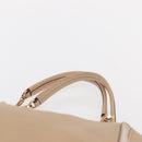 Salvatore Ferragamo Gancini Tote Bag Leather Beige Gold Auth BA7677-8