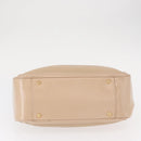 Salvatore Ferragamo Gancini Tote Bag Leather Beige Gold Auth BA7677-5