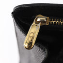 VALENTINO Shoulder Bag Leather Black Gold Auth BA7678-10
