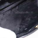 VALENTINO Shoulder Bag Leather Black Gold Auth BA7678-11