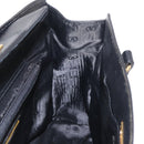 VALENTINO Shoulder Bag Leather Black Gold Auth BA7678-19