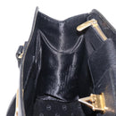 VALENTINO Shoulder Bag Leather Black Gold Auth BA7678-20