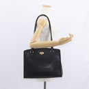 VALENTINO Shoulder Bag Leather Black Gold Auth BA7678-22