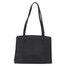 VALENTINO Shoulder Bag Leather Black Gold Auth BA7678-2