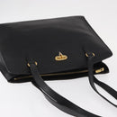 VALENTINO Shoulder Bag Leather Black Gold Auth BA7678-6