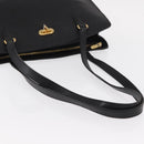 VALENTINO Shoulder Bag Leather Black Gold Auth BA7678-7