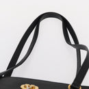 VALENTINO Shoulder Bag Leather Black Gold Auth BA7678-8
