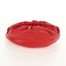 BOTTEGA VENETA The Chain Shoulder Bag Leather Red Silver Auth BA7679V-5