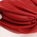 BOTTEGA VENETA The Chain Shoulder Bag Leather Red Silver Auth BA7679V-14