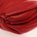 BOTTEGA VENETA The Chain Shoulder Bag Leather Red Silver Auth BA7679V-15