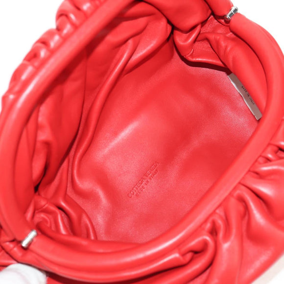 BOTTEGA VENETA The Chain Shoulder Bag Leather Red Silver Auth BA7679V