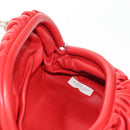 BOTTEGA VENETA The Chain Shoulder Bag Leather Red Silver Auth BA7679V-19