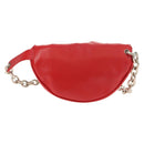 BOTTEGA VENETA The Chain Shoulder Bag Leather Red Silver Auth BA7679V-2
