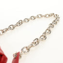BOTTEGA VENETA The Chain Shoulder Bag Leather Red Silver Auth BA7679V-9