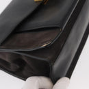 GIVENCHY Chain Shoulder Bag Leather Black Gold Auth BA7680-9