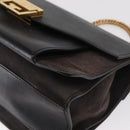 GIVENCHY Chain Shoulder Bag Leather Black Gold Auth BA7680-16