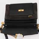 GIVENCHY Chain Shoulder Bag Leather Black Gold Auth BA7680-20