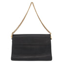 GIVENCHY Chain Shoulder Bag Leather Black Gold Auth BA7680-2