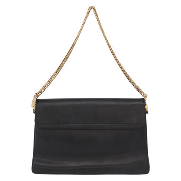 GIVENCHY Chain Shoulder Bag Leather Black Gold Auth BA7680 - 0