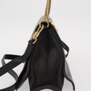 GIVENCHY Chain Shoulder Bag Leather Black Gold Auth BA7680-3