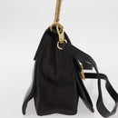 GIVENCHY Chain Shoulder Bag Leather Black Gold Auth BA7680-4