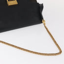 GIVENCHY Chain Shoulder Bag Leather Black Gold Auth BA7680-7