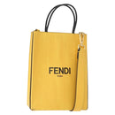 FENDI Hand Bag Leather 2way Yellow Gold Auth BA7681-1