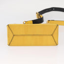 FENDI Hand Bag Leather 2way Yellow Gold Auth BA7681-5