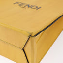 FENDI Hand Bag Leather 2way Yellow Gold Auth BA7681-16