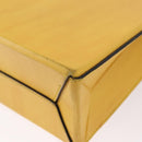 FENDI Hand Bag Leather 2way Yellow Gold Auth BA7681-18