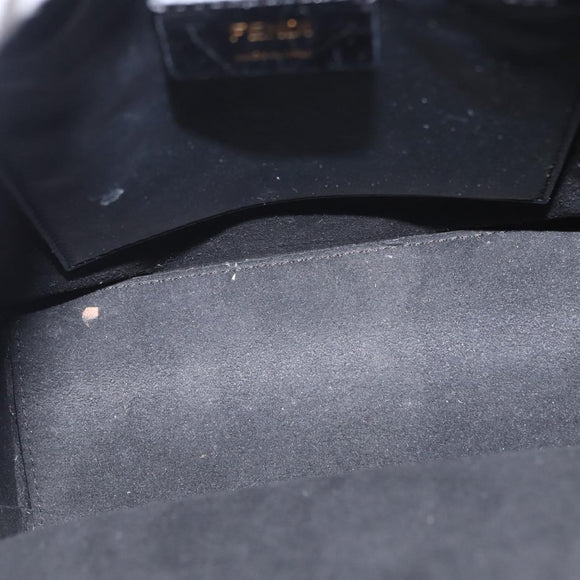 FENDI Hand Bag Leather 2way Yellow Gold Auth BA7681