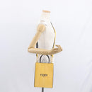 FENDI Hand Bag Leather 2way Yellow Gold Auth BA7681-23