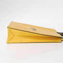 FENDI Hand Bag Leather 2way Yellow Gold Auth BA7681-3