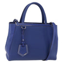FENDI Petite To Jules Hand Bag Leather 2way Blue Silver Auth BA7682-1
