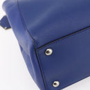 FENDI Petite To Jules Hand Bag Leather 2way Blue Silver Auth BA7682-13