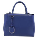 FENDI Petite To Jules Hand Bag Leather 2way Blue Silver Auth BA7682-2