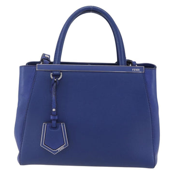 FENDI Petite To Jules Hand Bag Leather 2way Blue Silver Auth BA7682 - 0