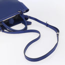 FENDI Petite To Jules Hand Bag Leather 2way Blue Silver Auth BA7682-9