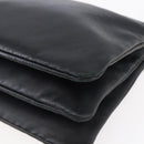 CELINE Trio Small Shoulder Bag Leather Black Gold Auth BA7683-9