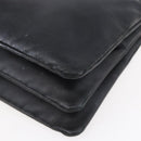 CELINE Trio Small Shoulder Bag Leather Black Gold Auth BA7683-15