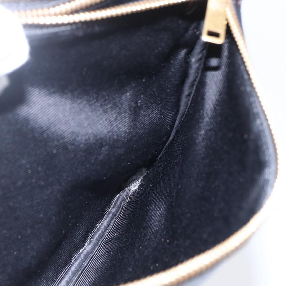 CELINE Trio Small Shoulder Bag Leather Black Gold Auth BA7683