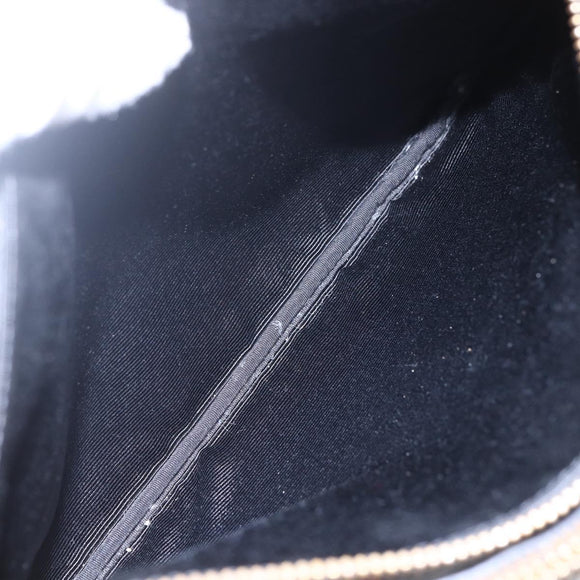 CELINE Trio Small Shoulder Bag Leather Black Gold Auth BA7683