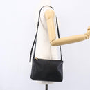 CELINE Trio Small Shoulder Bag Leather Black Gold Auth BA7683-21