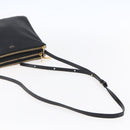 CELINE Trio Small Shoulder Bag Leather Black Gold Auth BA7683-7