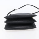 CELINE Trio Small Shoulder Bag Leather Black Gold Auth BA7683-5