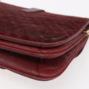 CELINE Macadam Canvas Shoulder Bag Suede Bordeaux Gold Auth BA7684-15