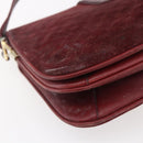 CELINE Macadam Canvas Shoulder Bag Suede Bordeaux Gold Auth BA7684-16